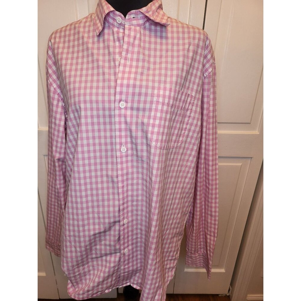 J. Crew Pink/White Gingham Button Up Shirt L Preppy Spring Easter Classic Church